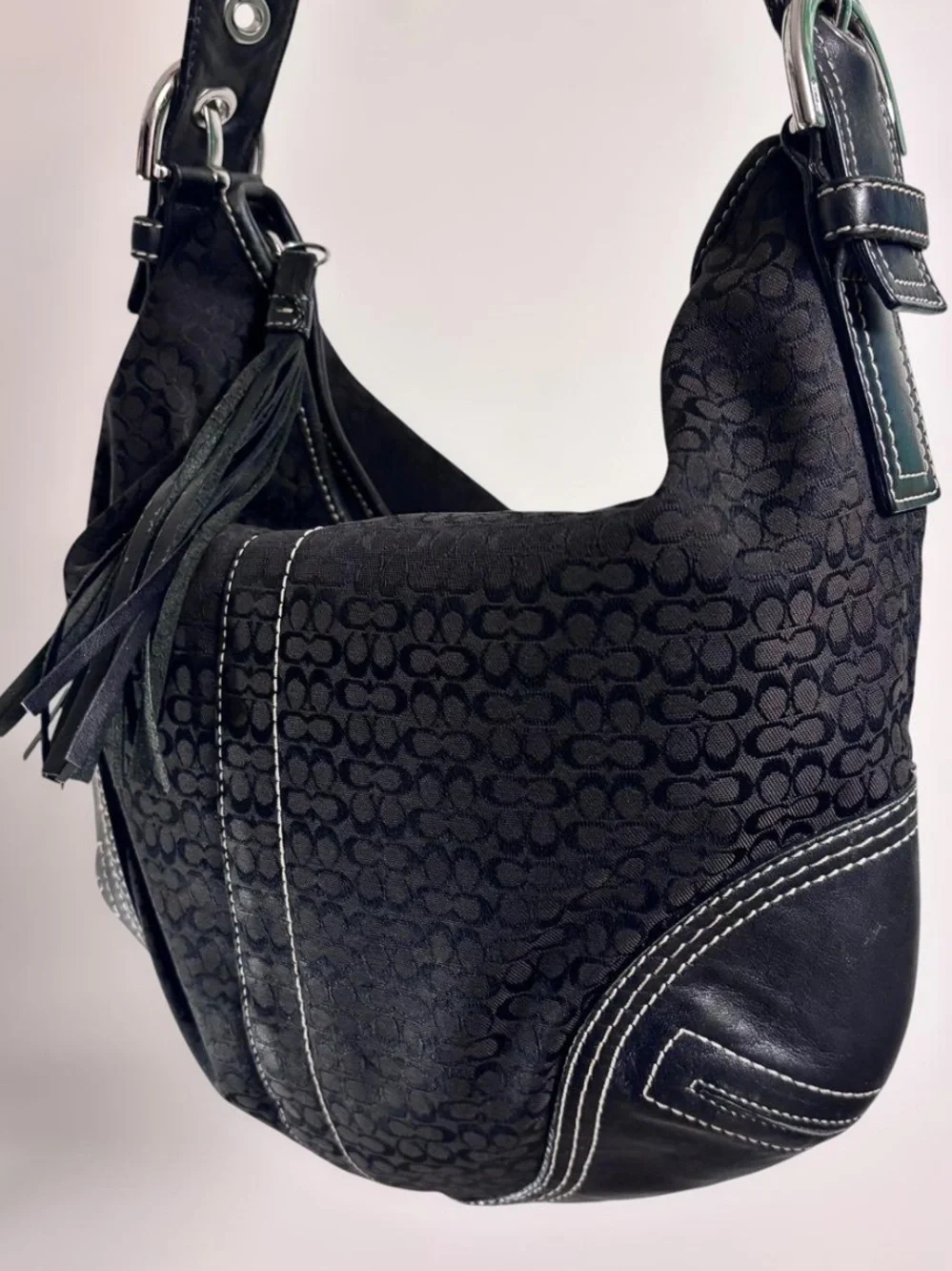 Coach Signature Hobo Bag with Tassel